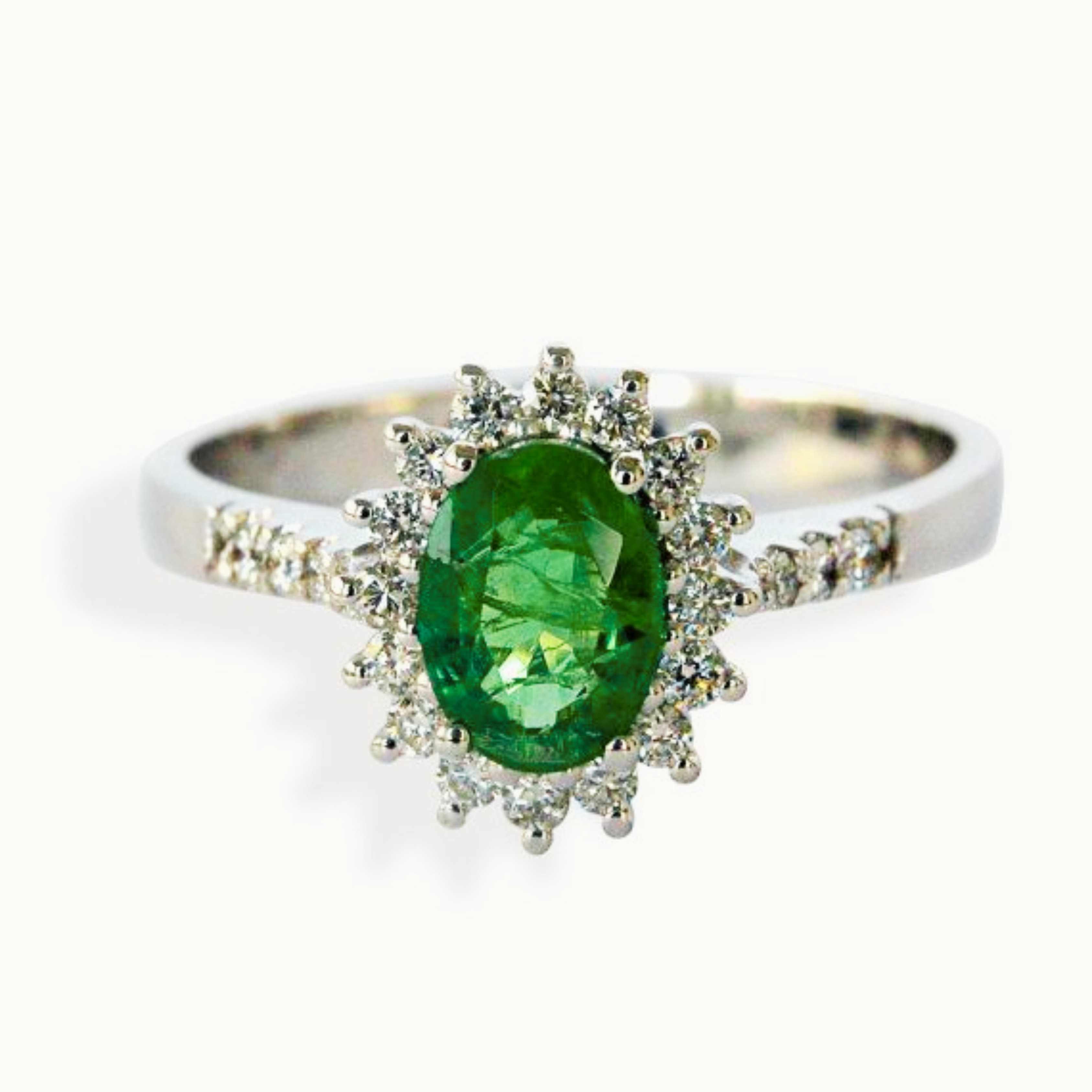 Anillo Clásico Verde Esmeralda – Plata 925