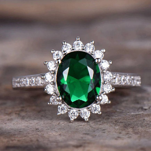 Anillo Clásico Verde Esmeralda – Plata 925
